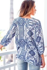 Jaase Palas Denim Dreams Top White Blue