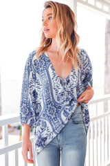 Jaase Palas Denim Dreams Top White Blue