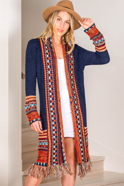 Salty Crush Lily Cardigan - Navy Multicolour